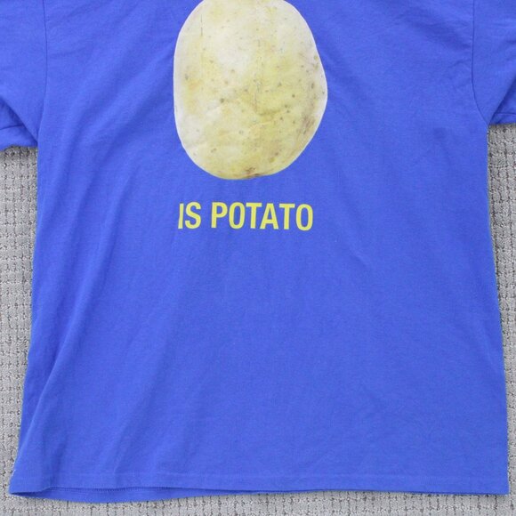 Stephen Colbert Late Night Show Shirt Mens XL Blue Short Sleeve Is Potato Rare - Picture 4 of 9